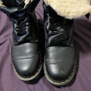 Dr. Martens Black Boots with Cream Lining